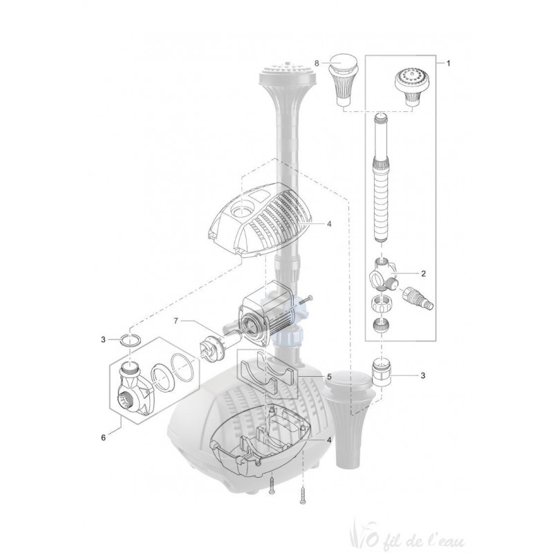 Pièces détachées pour aquarius fountain set eco 7500 Oase