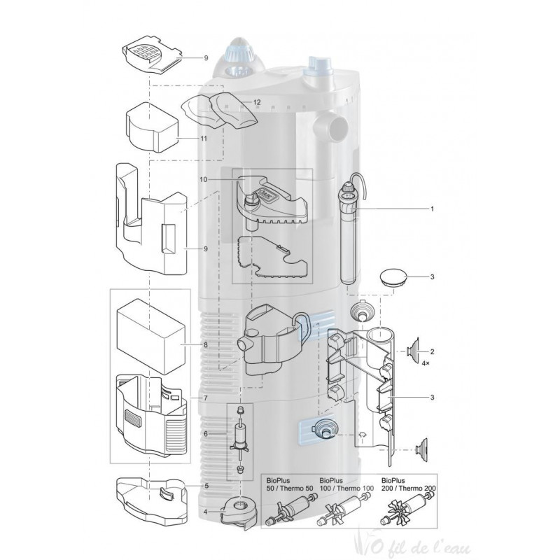 Pièces détachées pour BioPlus Thermo 100 Oase