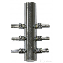 Répartiteur inox18 mm avec vannes 4/6 mm