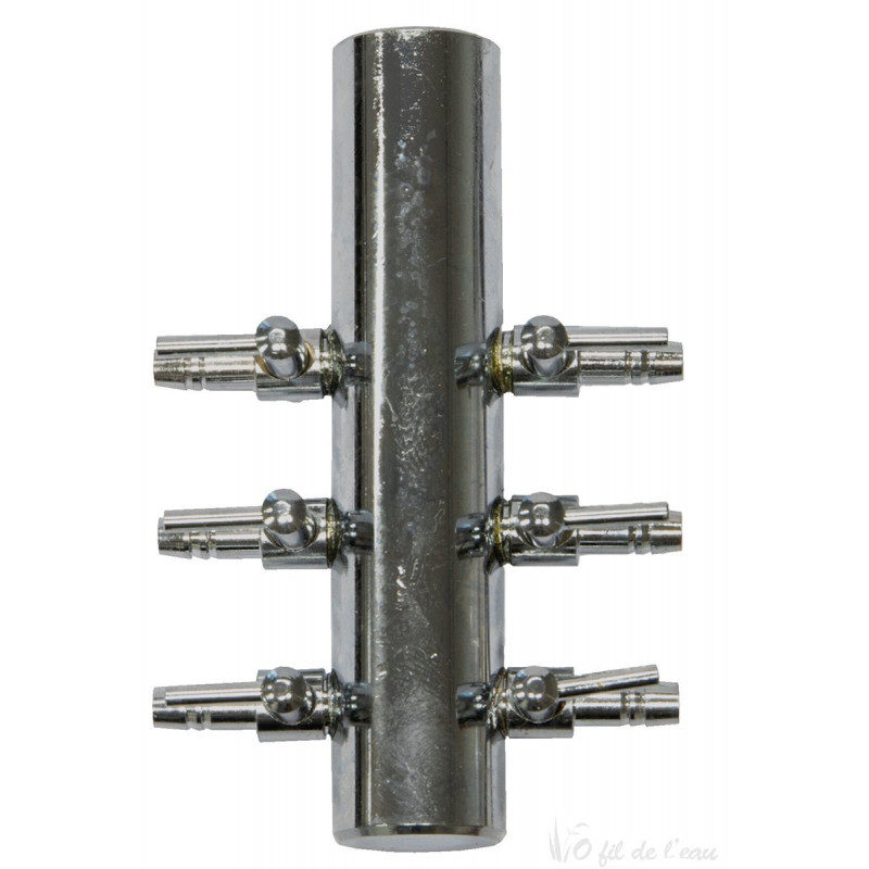 Répartiteur inox18 mm avec vannes 4/6 mm