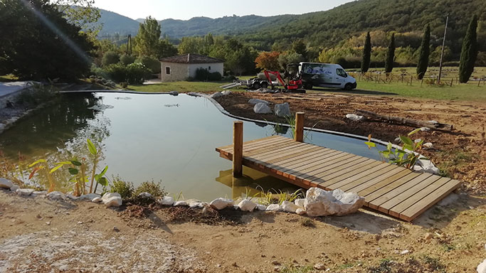 Création et entretien de bassins, viviers, fontaines et lacs