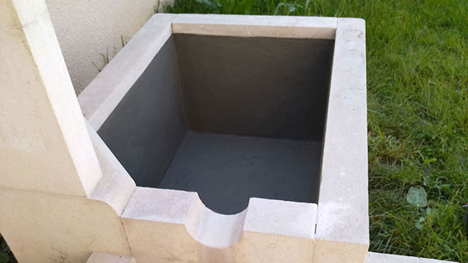 Réalisation fontaine sur mesure de jardin